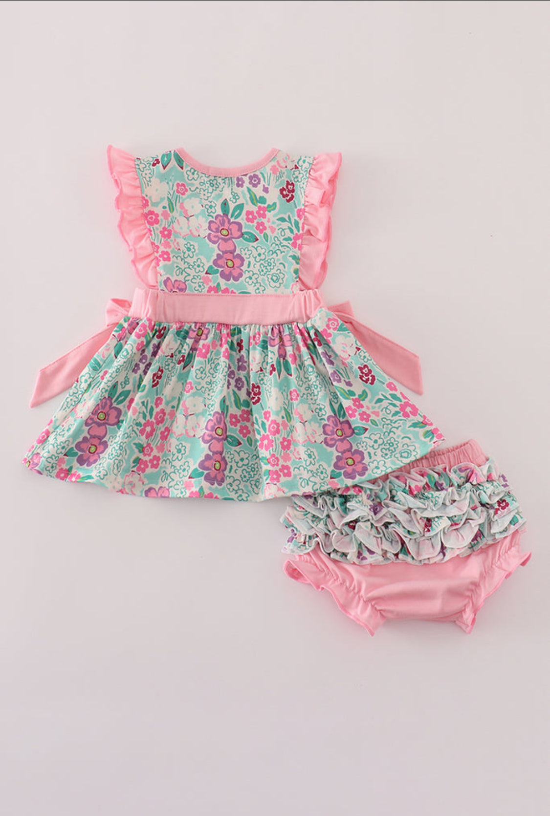 Green Dream Garden Ruffle Girl’s Bloomer Set
