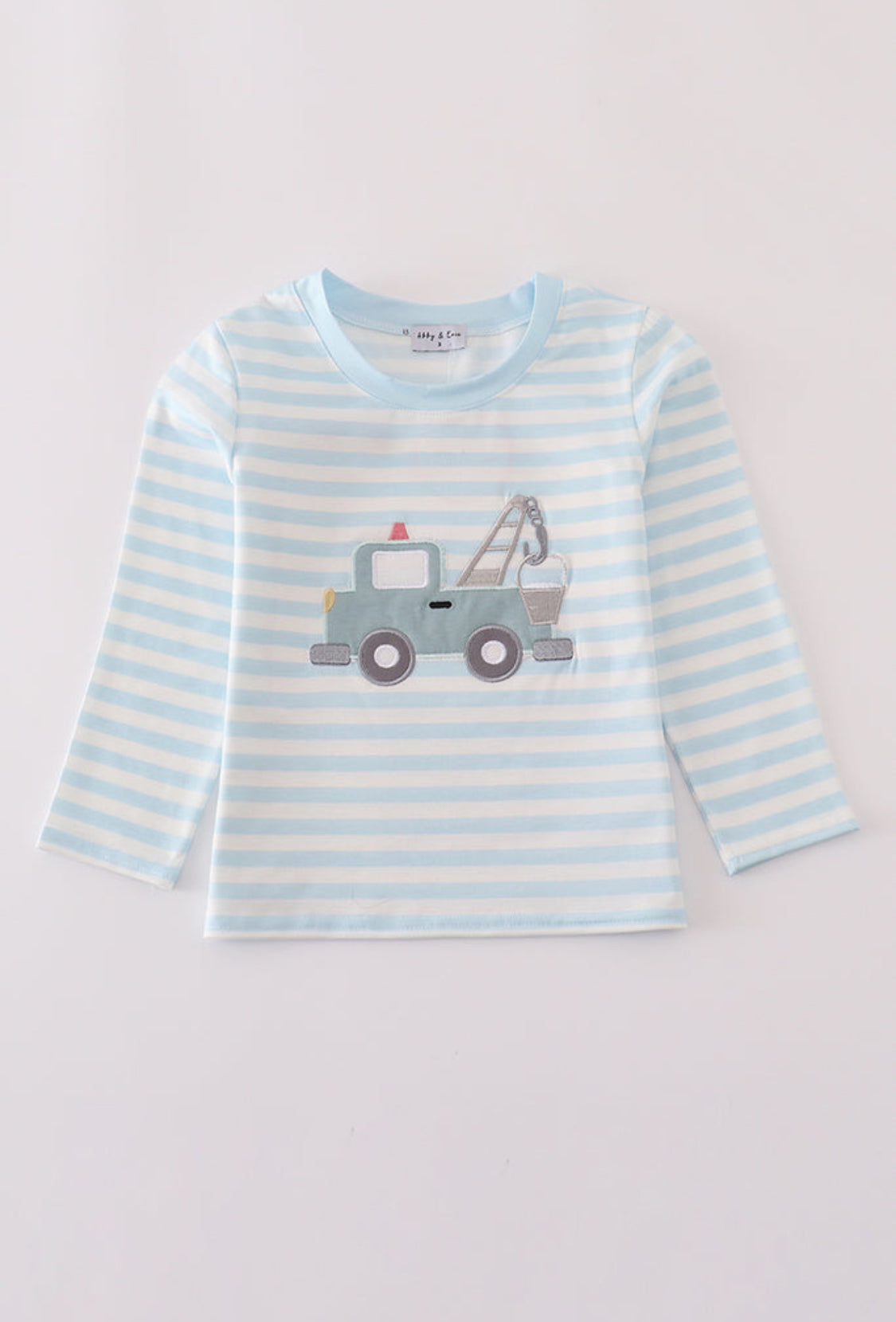 Blue Crane Appliqué Stripe Boy’s Top