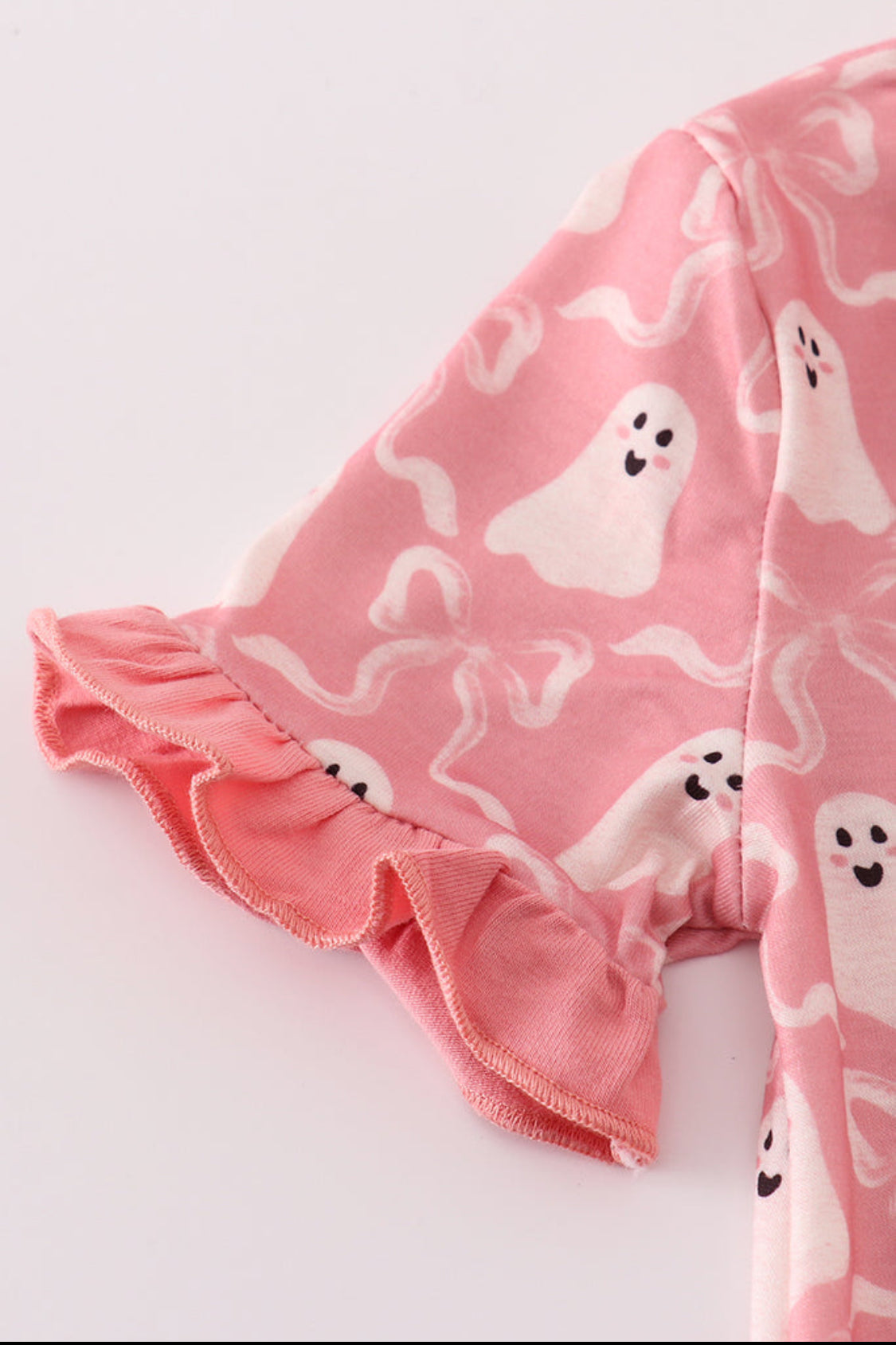 Halloween Ghost Print Ruffle Girl’s Romper