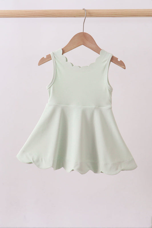 Sage scalloped active dress