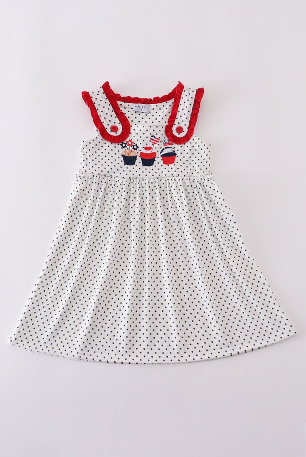 Red Cake Embroidery Dot Girl’s Dress