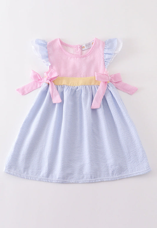Pink Stripe Seersucker Dress