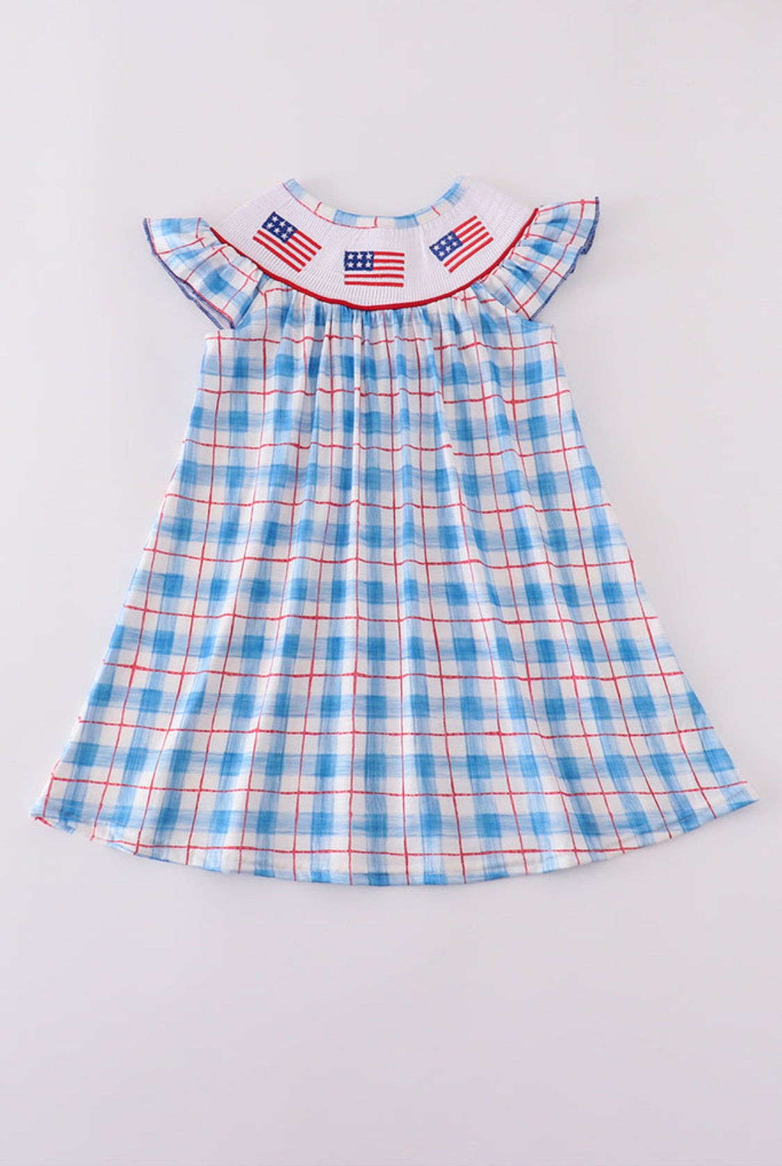 Flag Embroidery Smocked Girl’s Dress