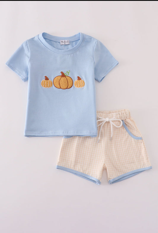 Blue Pumpkin French Knot Boy’s Shorts Set