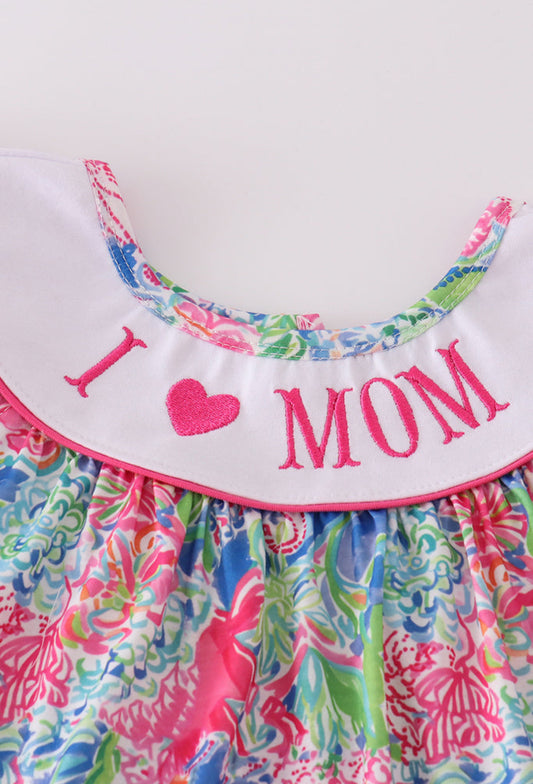 Garden Bloom I Love Mom Embroidery Girl’s Set