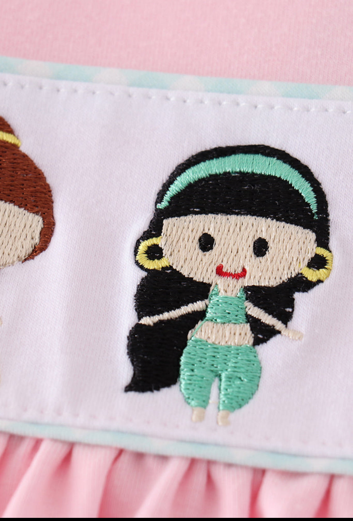 Pink Princess Embroidery Girl’s Bloomer Set