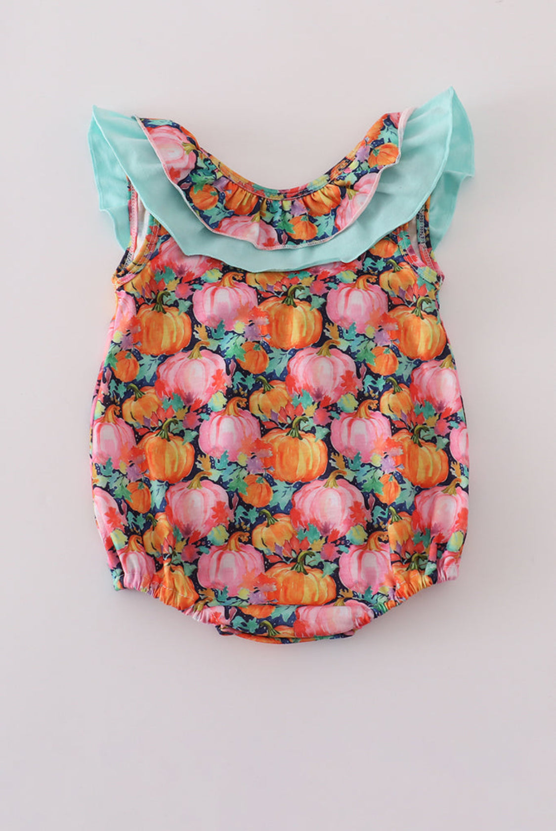 Pink Pumpkin Print Ruffle Girl’s Bubble