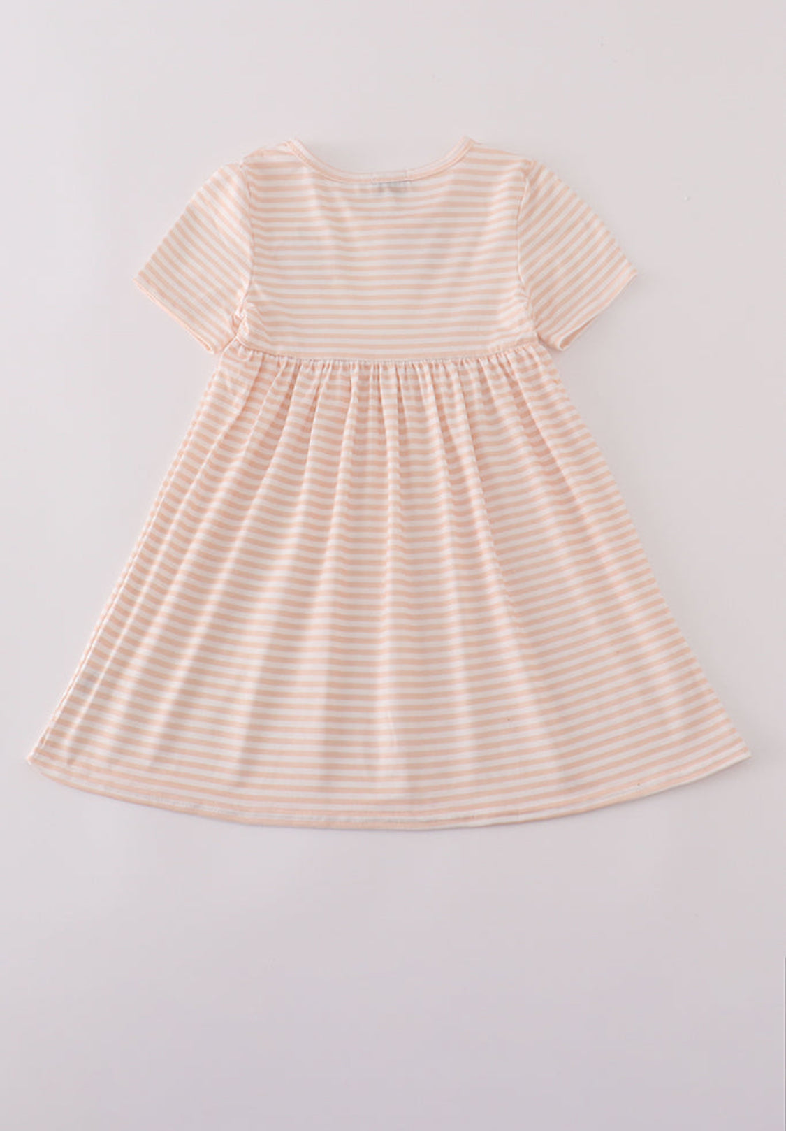 Pumpkin Embroidery Stripe Dress