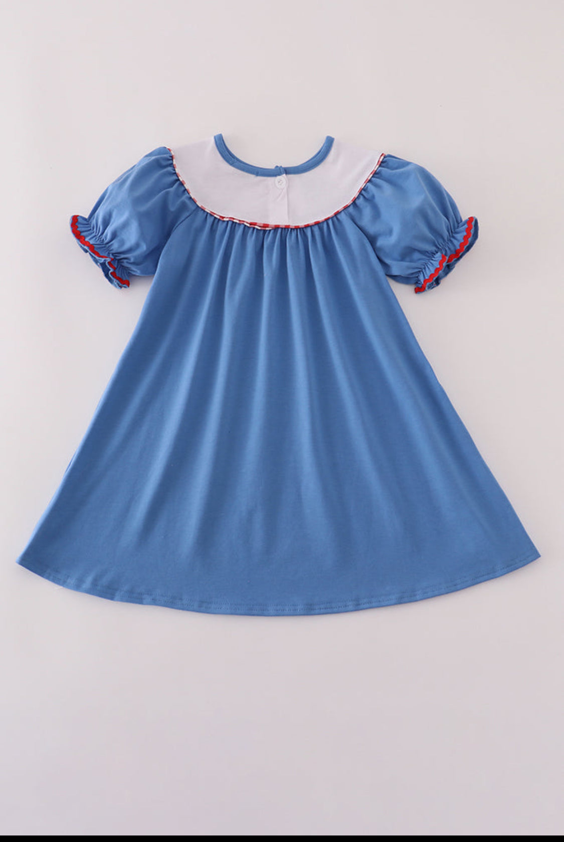 Blue tractor Embroidery Dress
