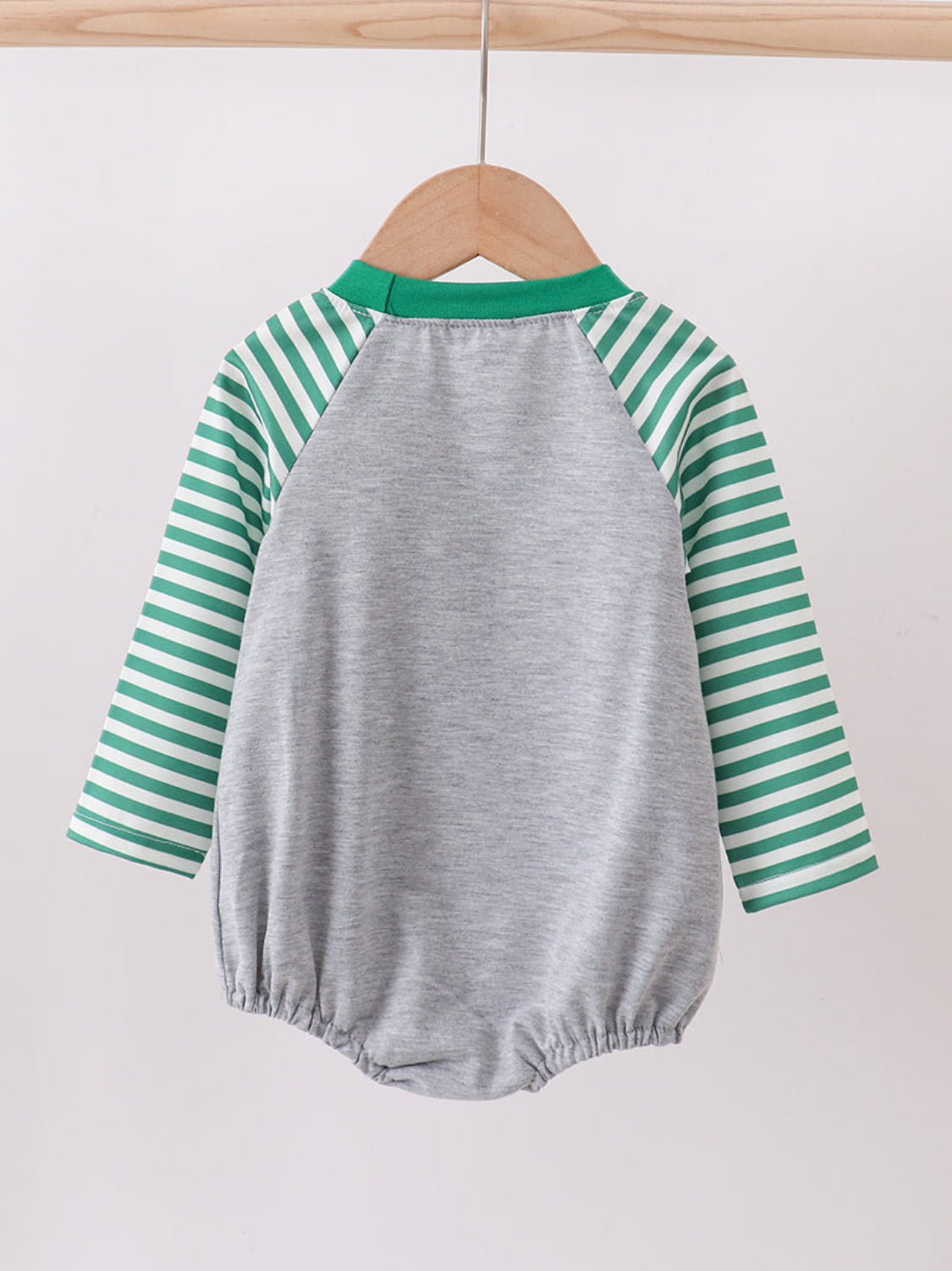 Green Tree Tractor Appliqué Stripe Boy’s Bubble
