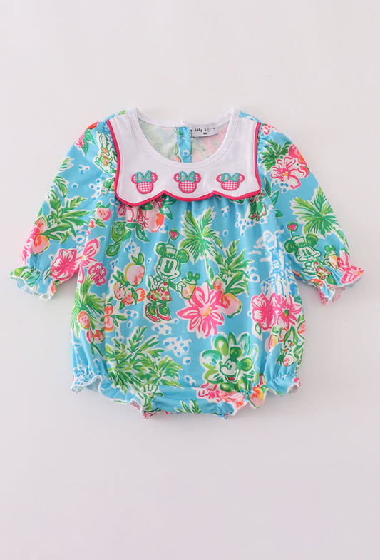 Green Floral Character Appliqué Girl’s Bubble