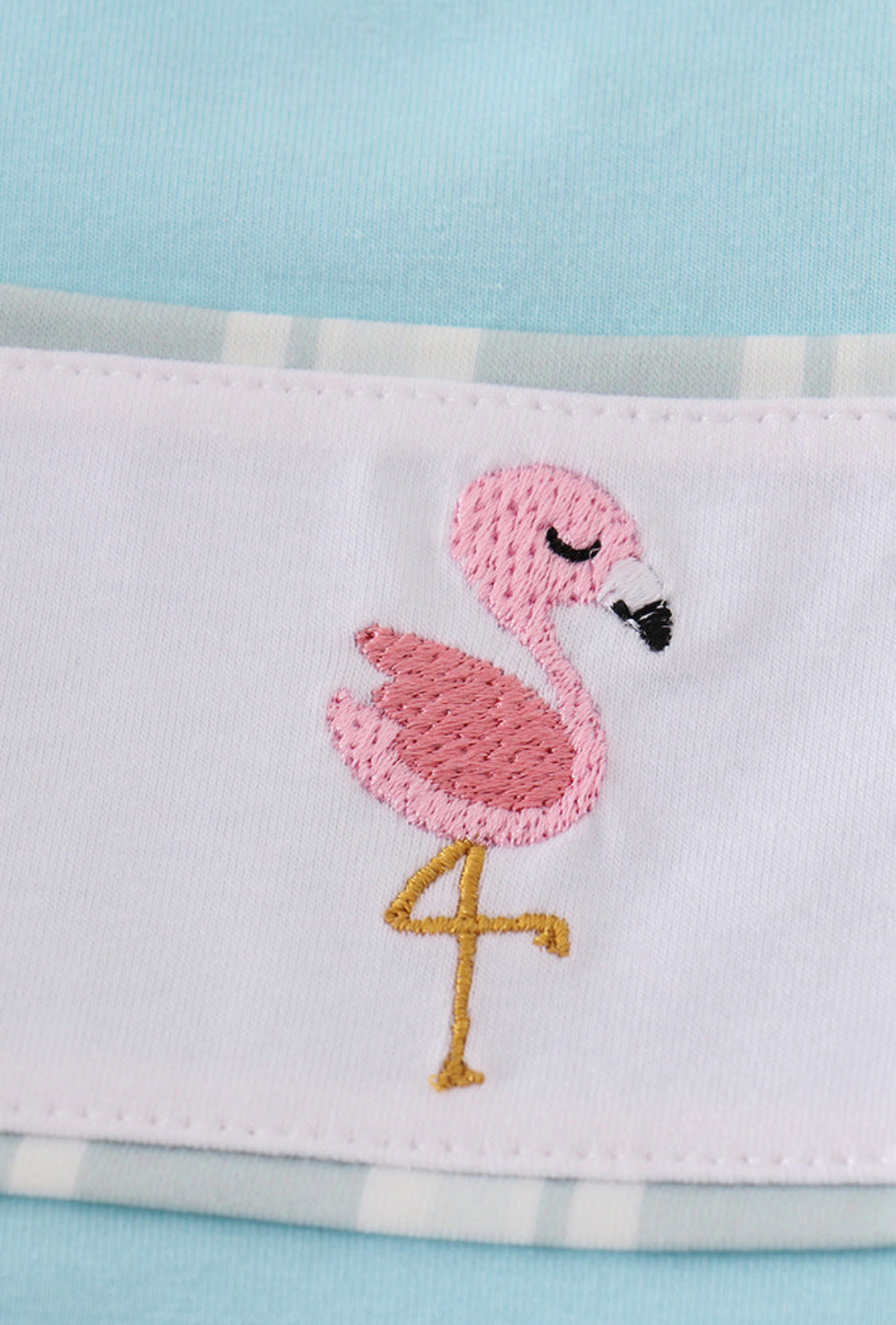 Blue Flamingo Embroidery Boy’s Short Set