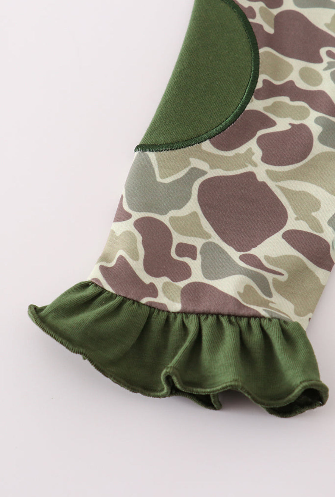 Camouflage Print Ruffle Girl’s Pant Set