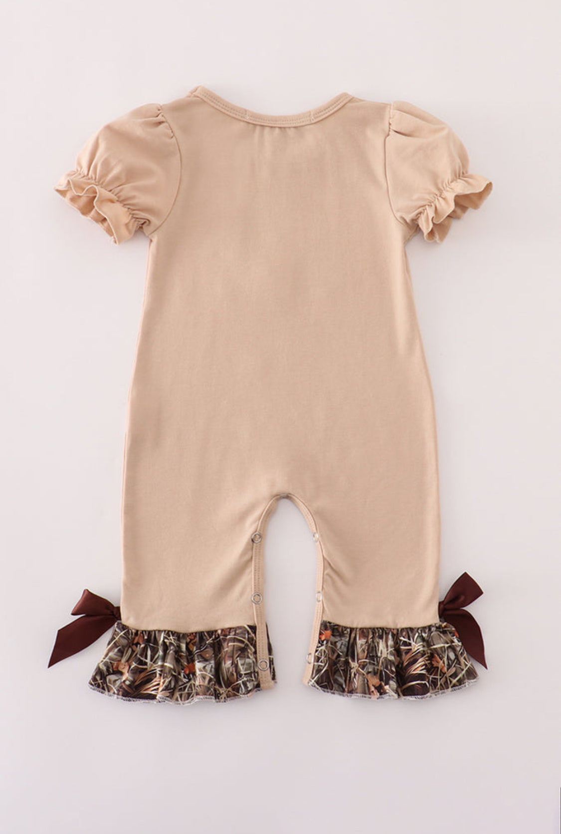 Camouflage Hound Embroidery Girl’s Ruffle Bubble