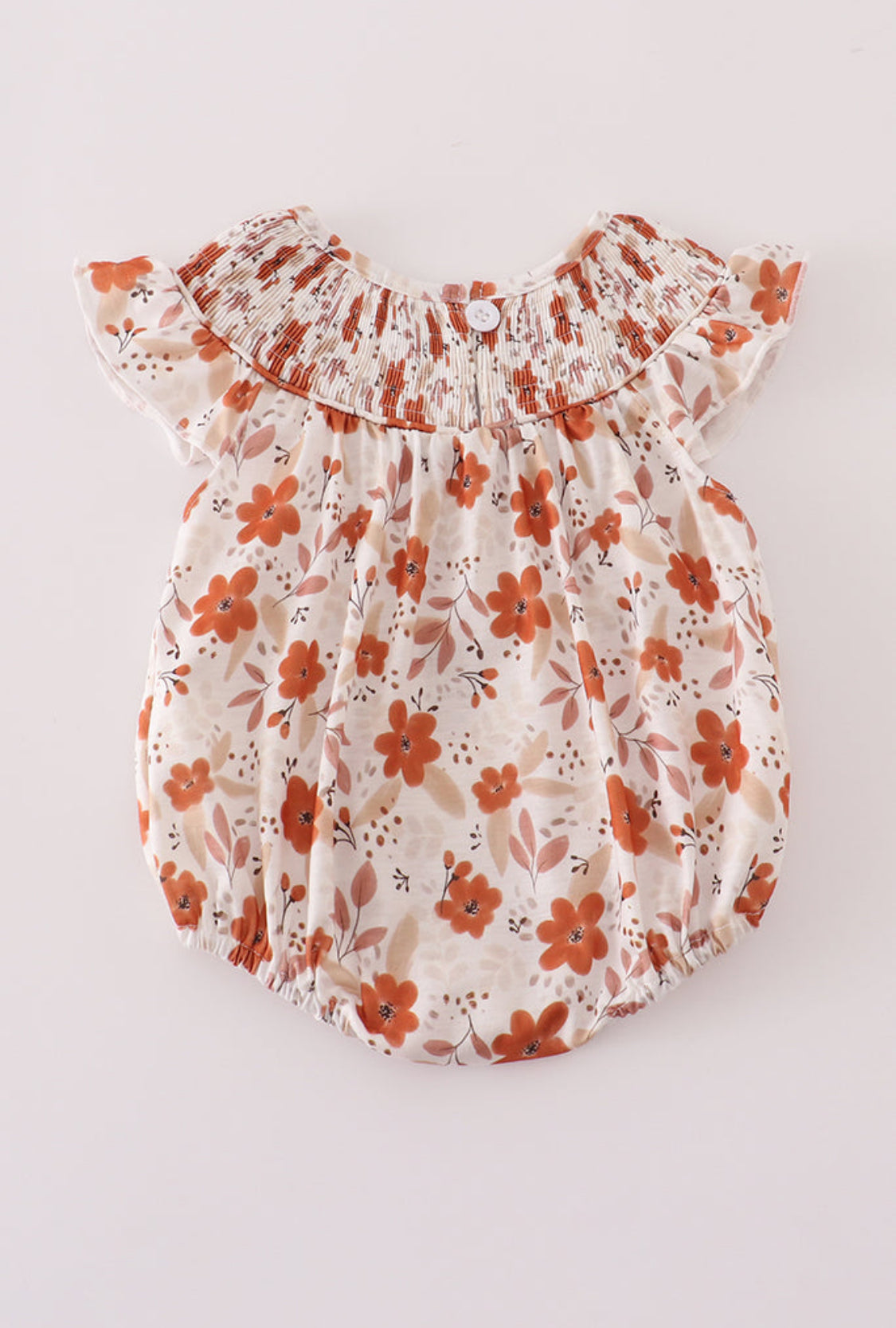Fall Floral Print Smocked Girl’s Bubble