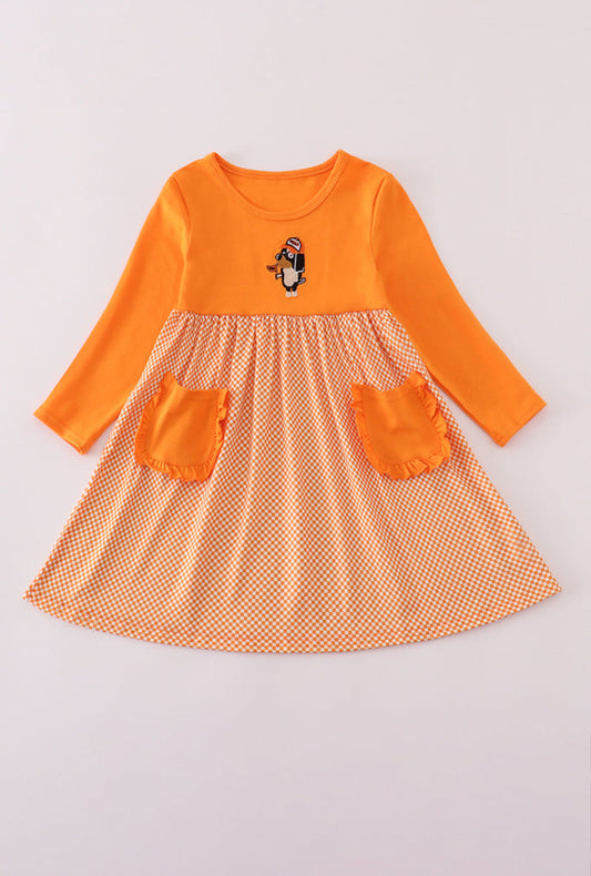 Orange Tennessee Go Vols Appliqué Dress