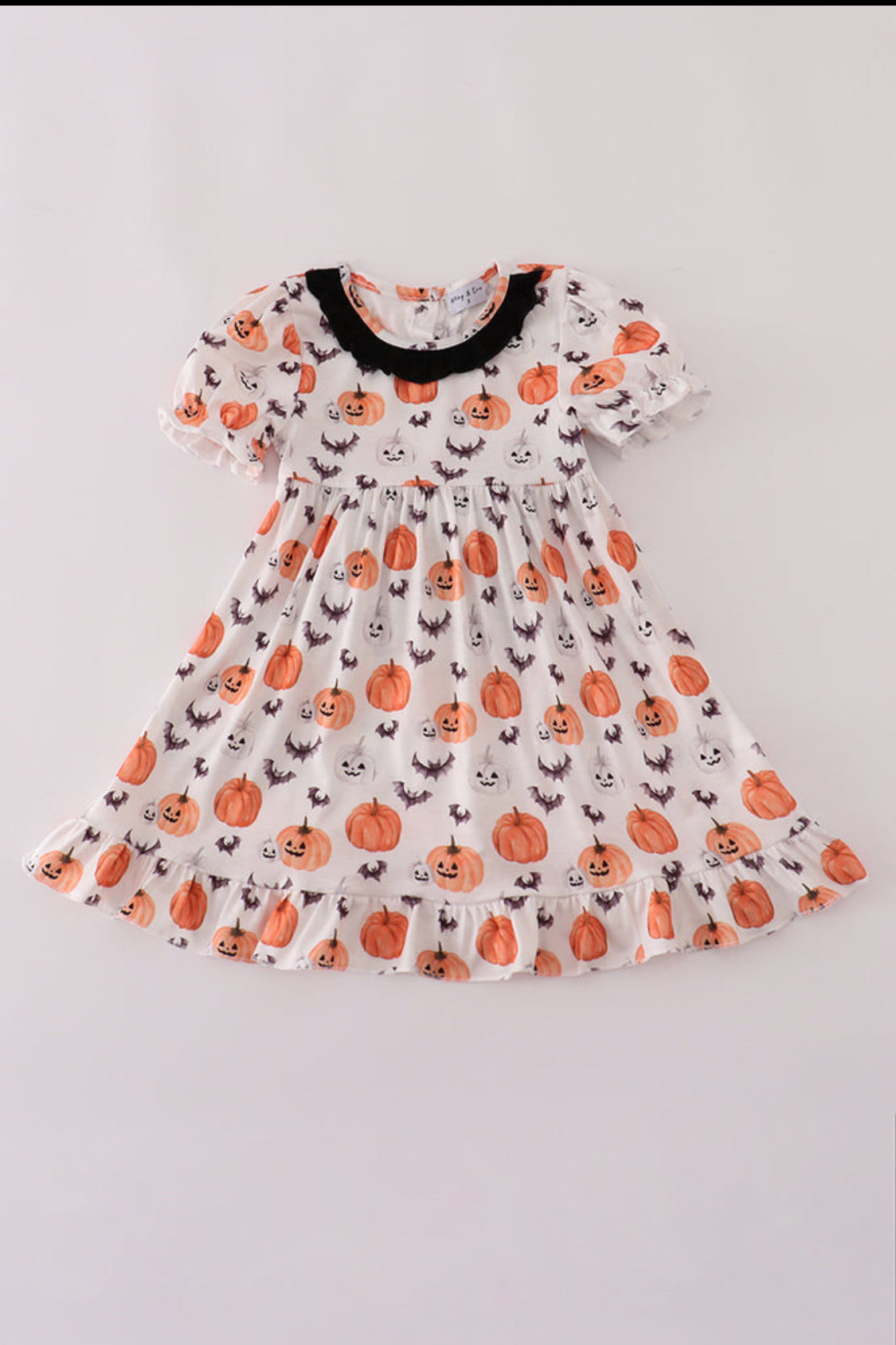 Black Pumpkin Print Dress