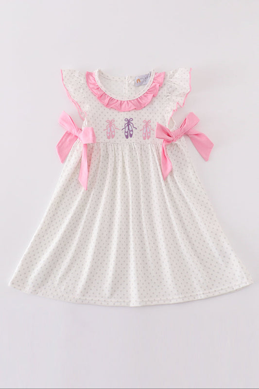 Girl’s Pink Ballet Embroidered Dress