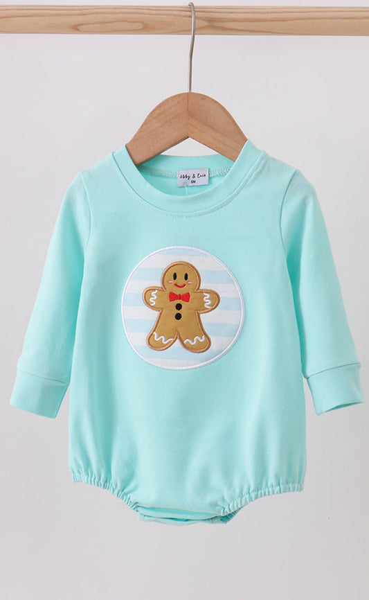 Blue Gingerbread Appliqué Boy’s Bubble