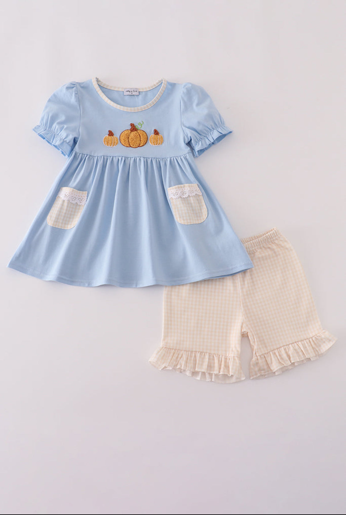 Blue Pumpkin French Knot Ruffle Girl’s Shorts Set