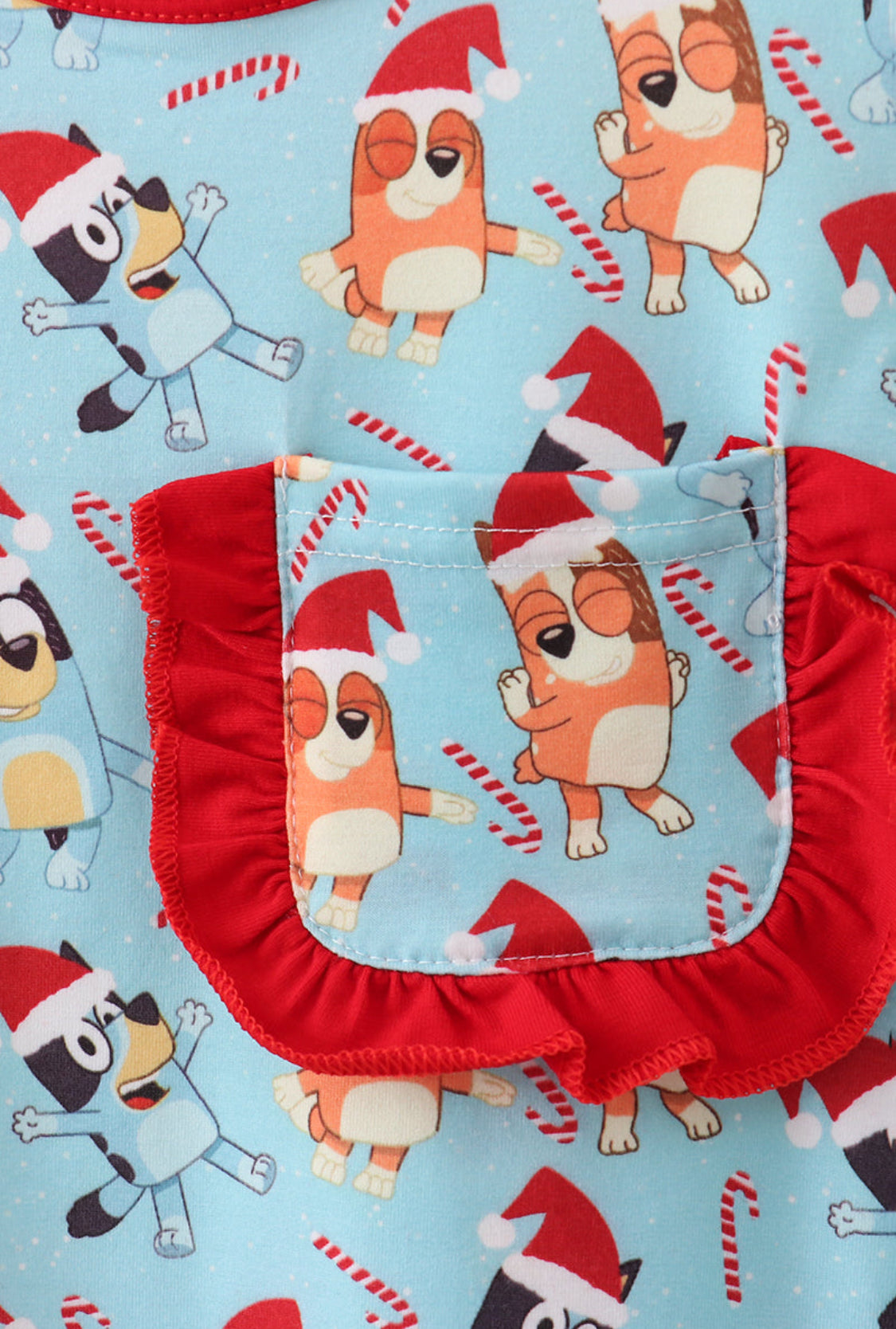 Blue Christmas Character Print Pajamas Girl’s Pants Set
