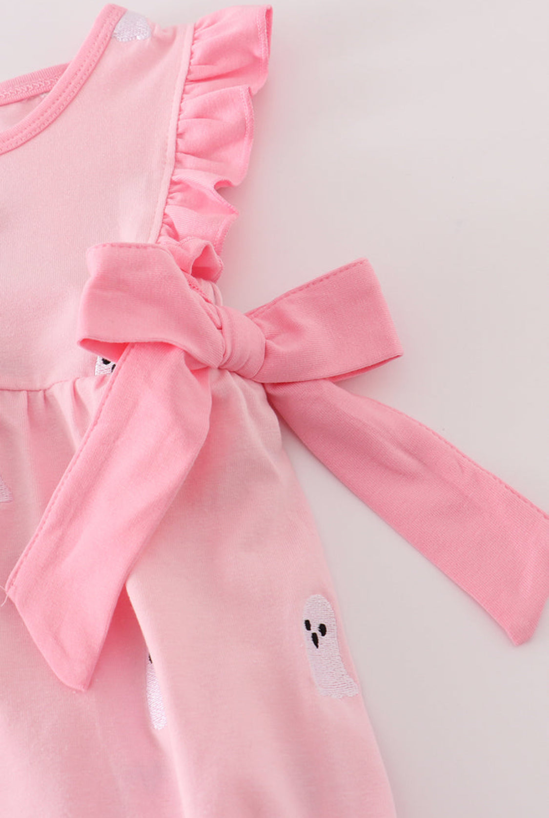 Pink Ghost Embroidery Ruffle Girl’s Bubble