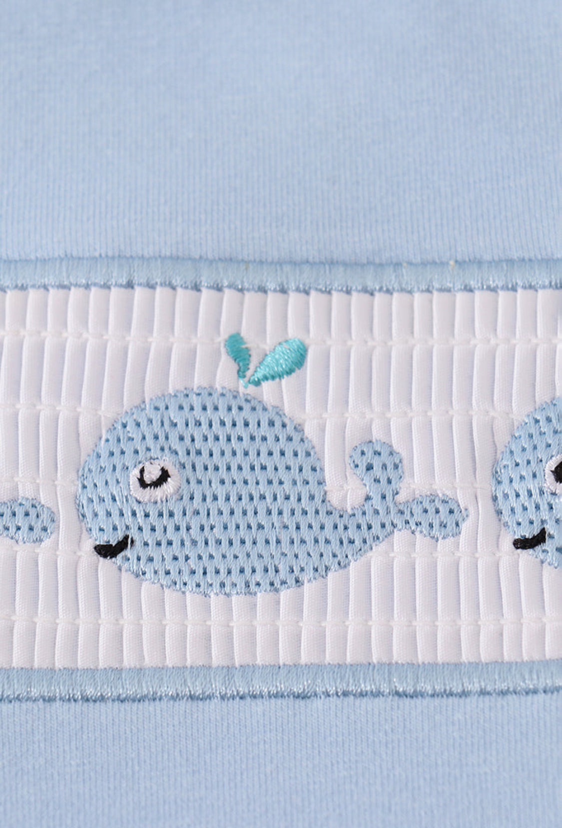 Blue Whale Embroidery Smocked Boy’s Shorts Set