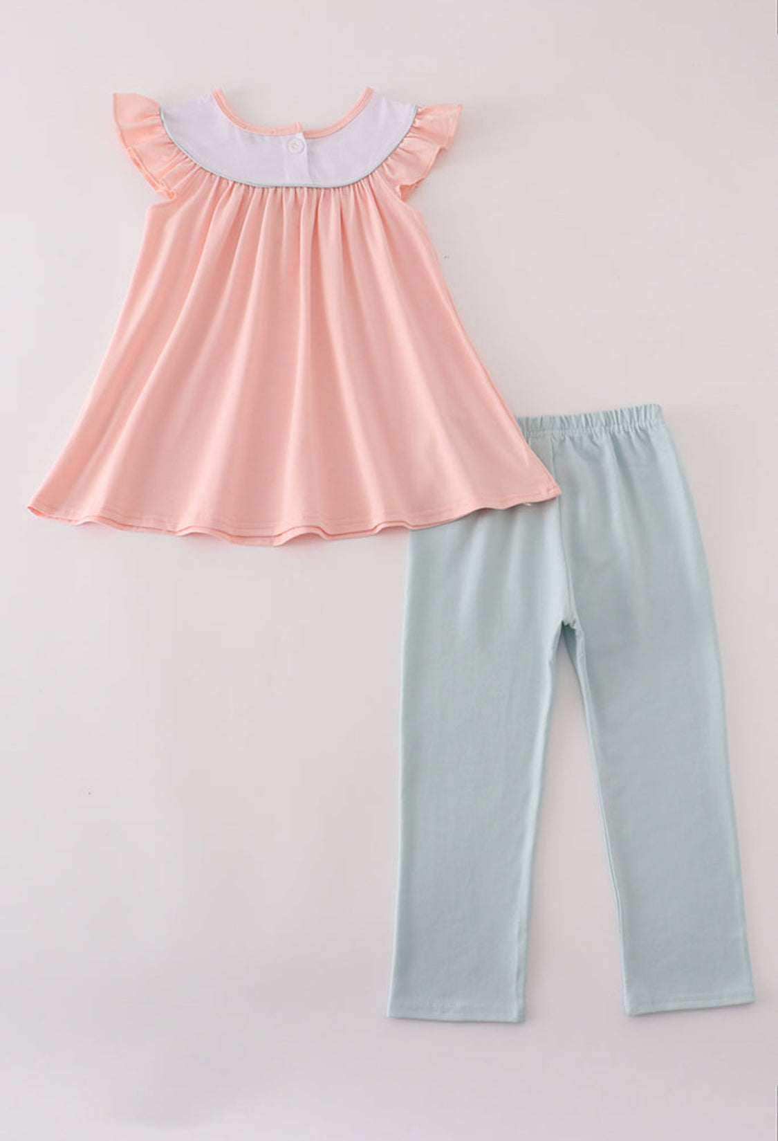 Pink Embroidery Girl’s Pants Set