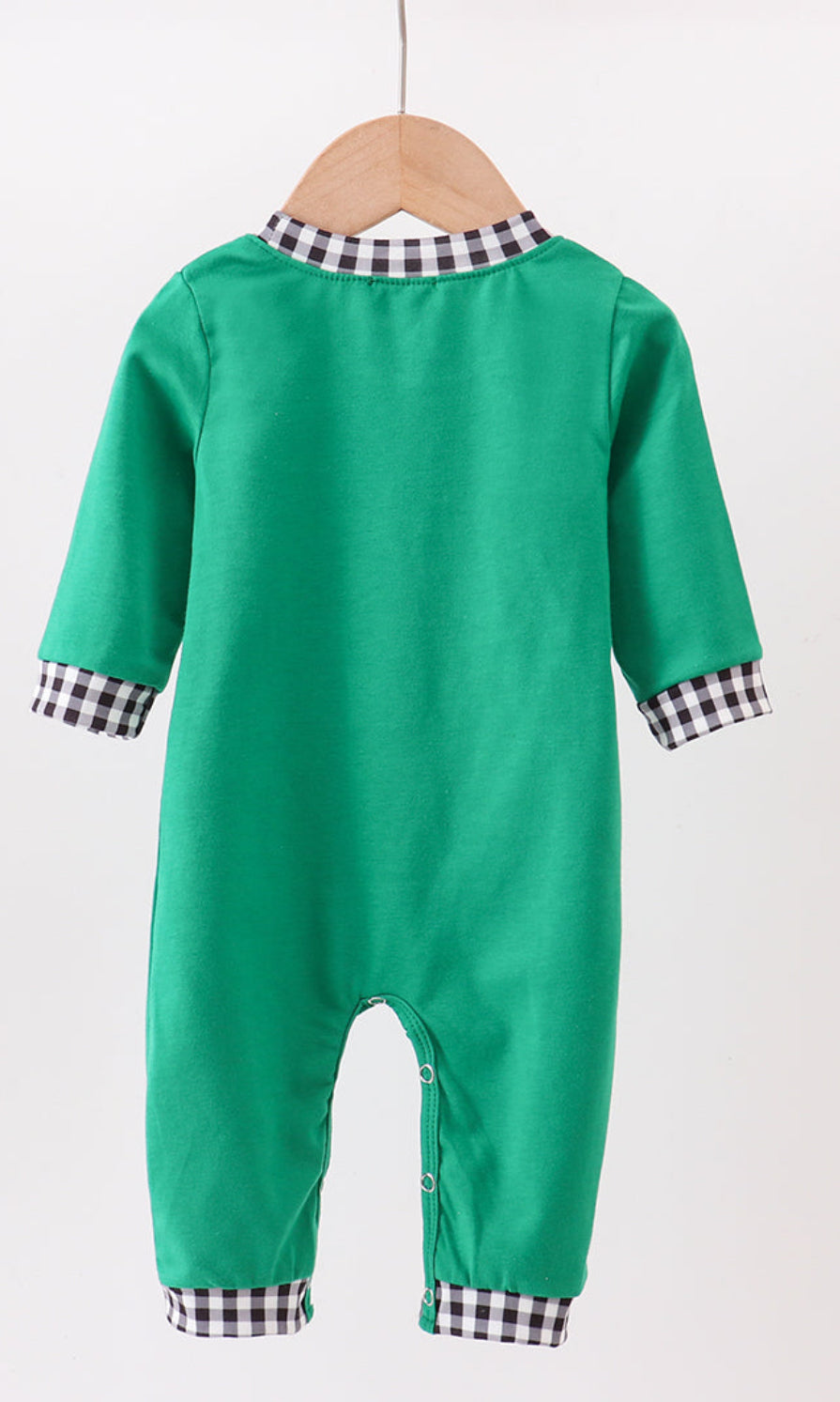 Green Santa Claus Appliqué Boy’s Romper