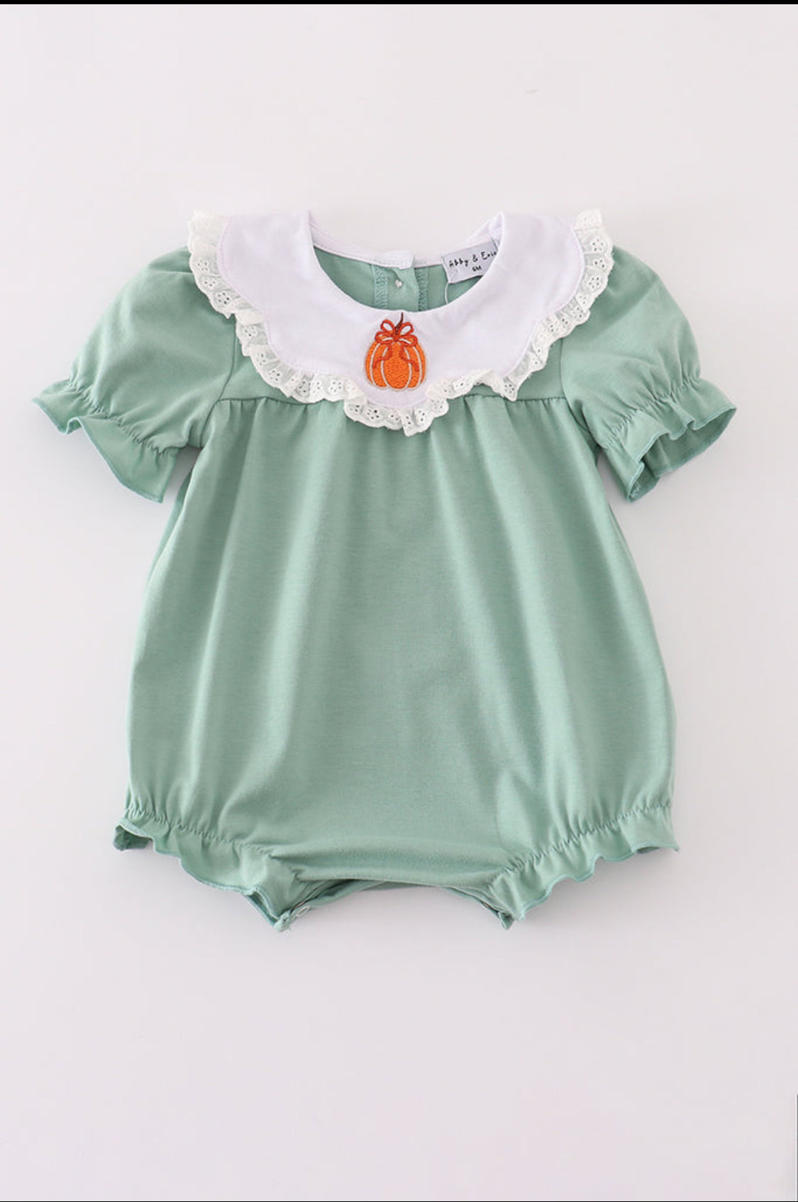 Green Pumpkin Bow Embroidery Bubble