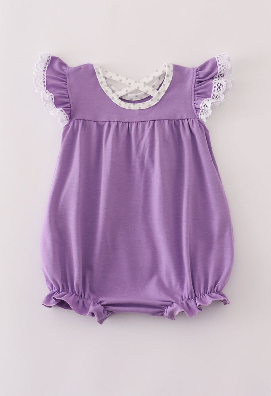 Purple Spider Embroidery Girl’s Ruffle Bubble