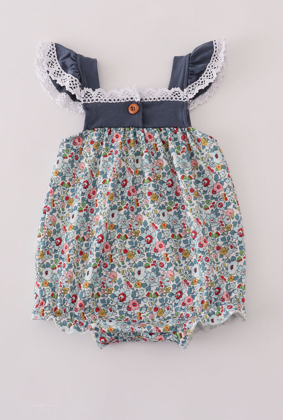 Blue Meadow Charm Lace Girl’s Ruffle Bubble