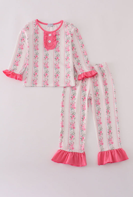Print Floral Print Girl Pants Set