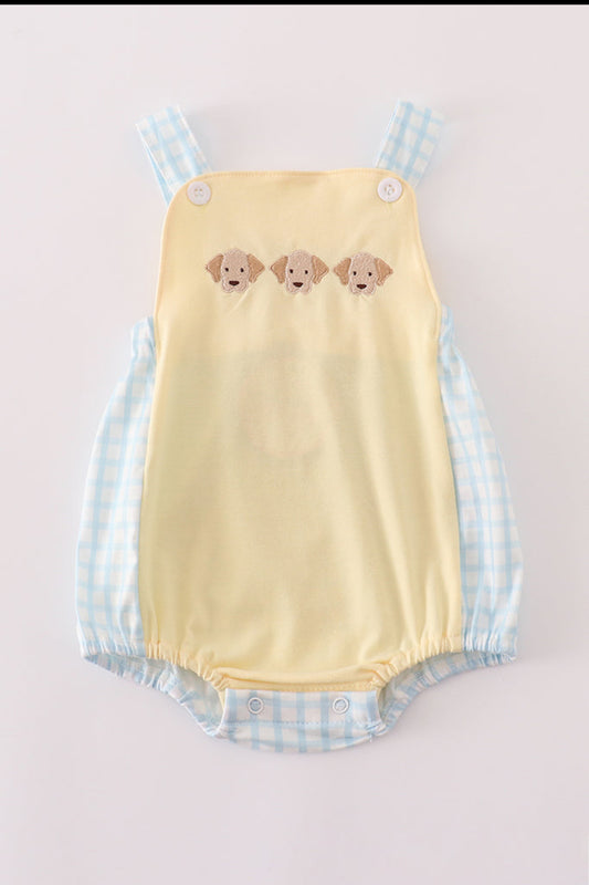 Yellow Puppy Embroidery  Boy’s Bubble