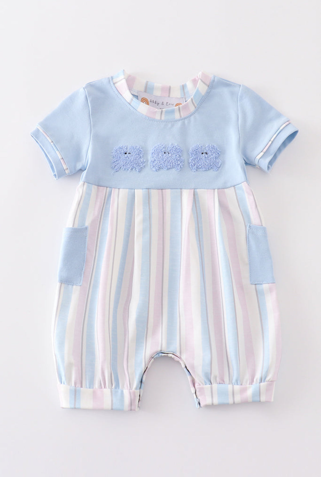 Crab French Knot Stripe Boy Bubble
