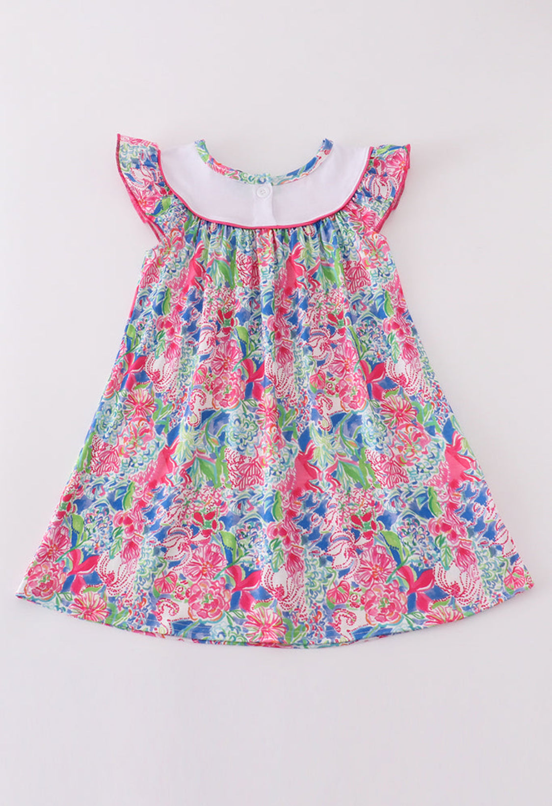 Garden Bloom I Love Mom Embroidery Girl’s Dress