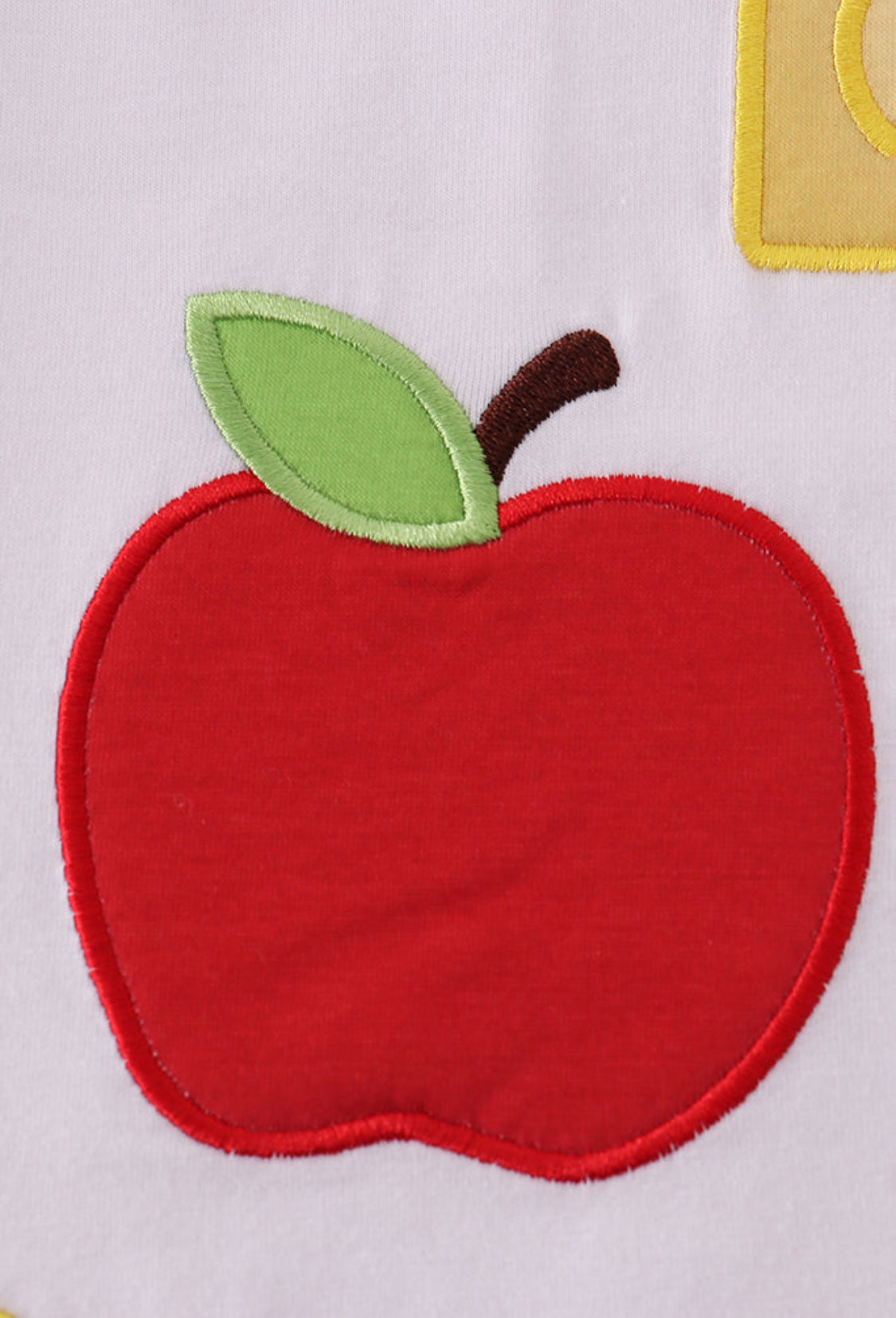 White Bus Apple Appliqué Boy’s Top