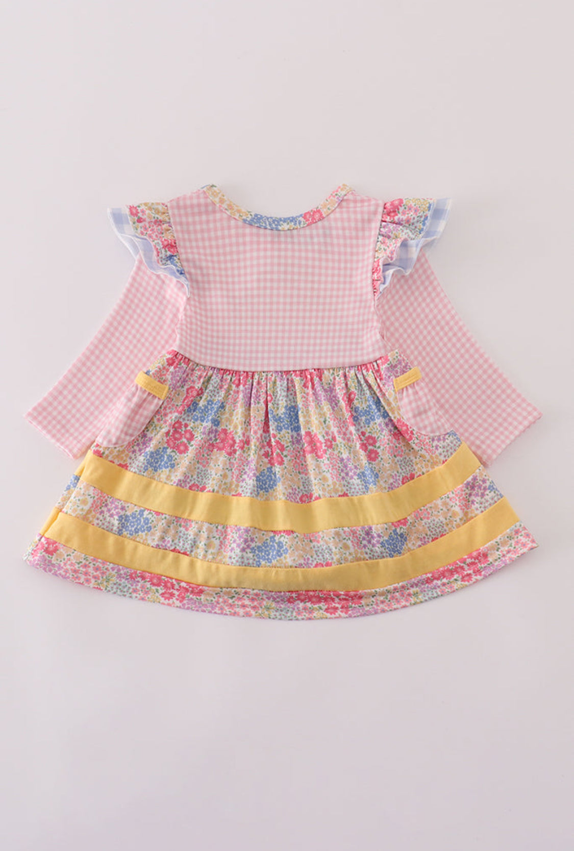 Pink Floral Pumpkin Embroidery Ruffle Girl’s Bubble