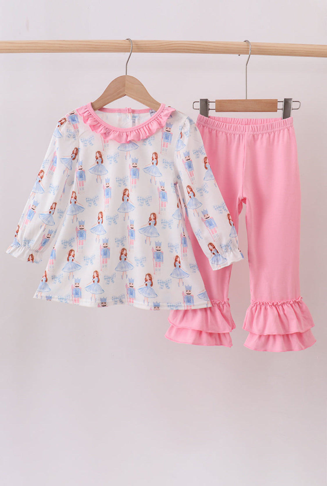 Pink Bow Nutcracker Ruffle Girl’s Pants Sets
