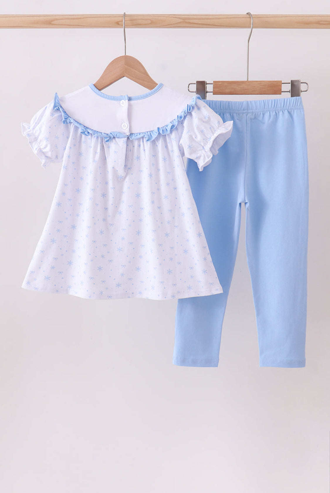 Premium Blue Snow Bow Girl’s Pants Set
