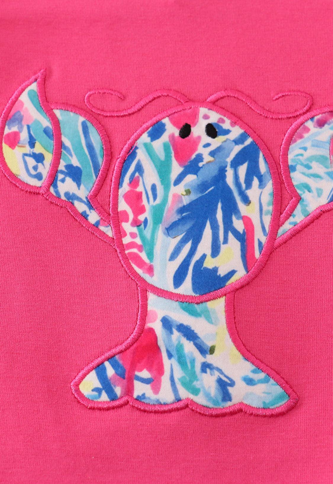 Tropical Lobster Splash Appliqué Girl’s Bubble