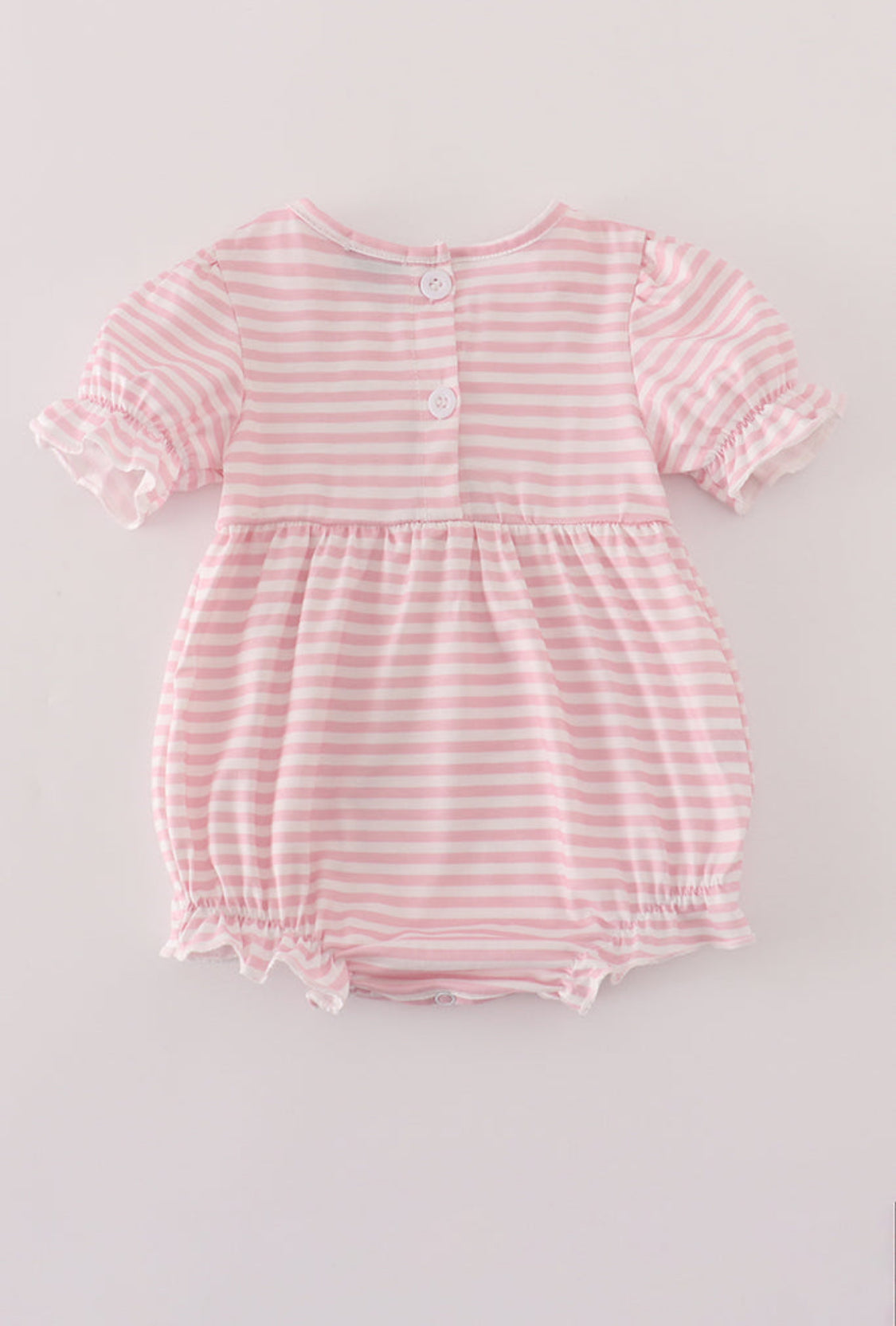 Pink Stripe Football French Knot Embroidery Girl Bubble