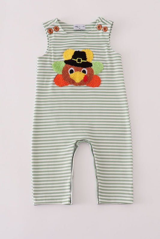 Green Turkey French Knot Stripe Boy’s JonJon