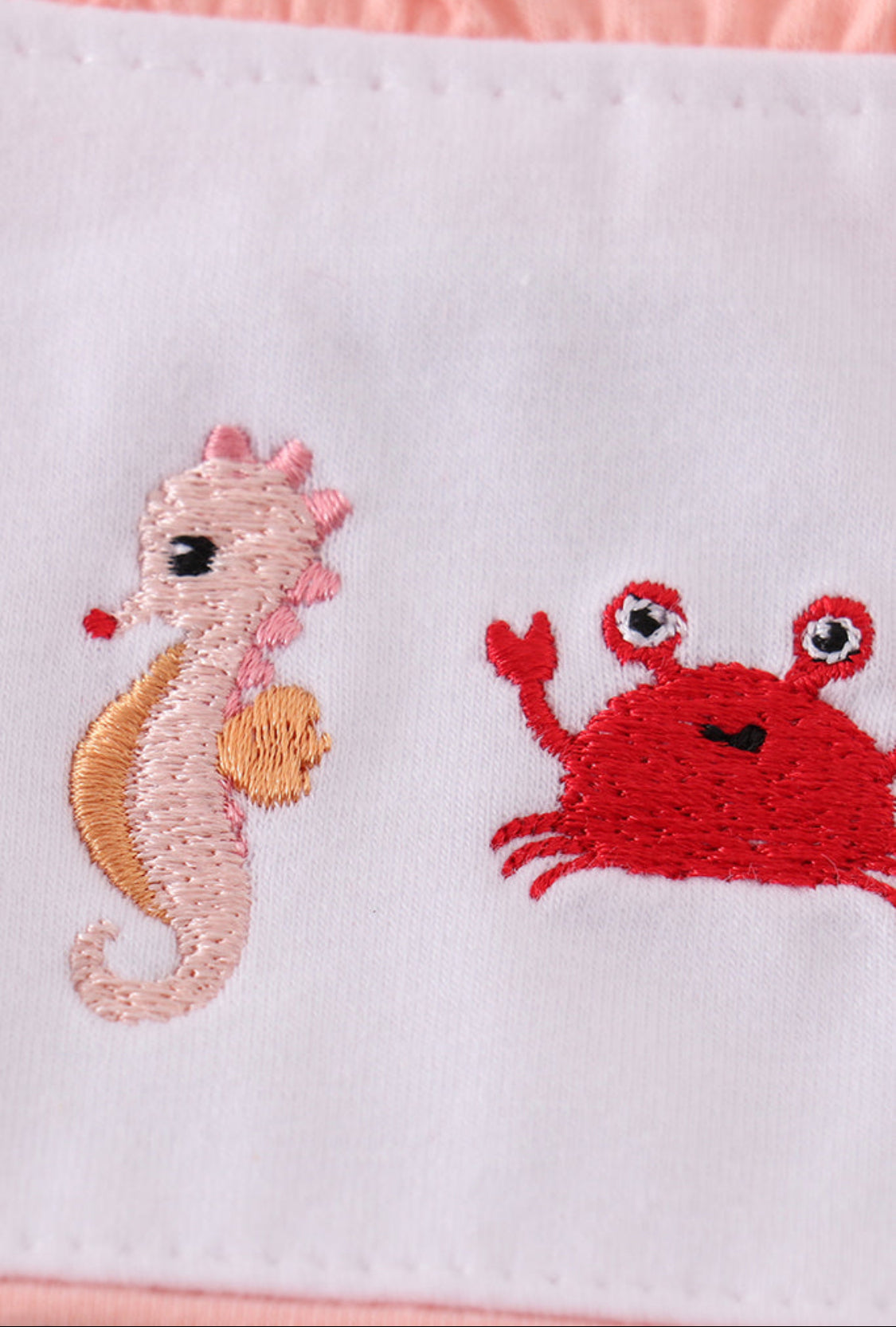 Marine Creatures Embroidery Stripe Girl’s Bubble