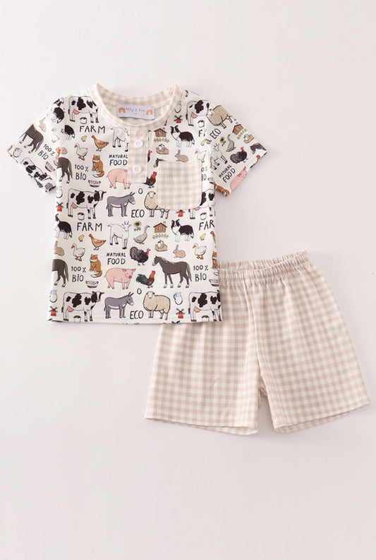 Beige Farm Boy Set