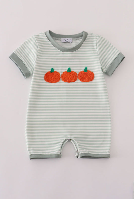 Sage Stripe French Knot Boy’s Romper