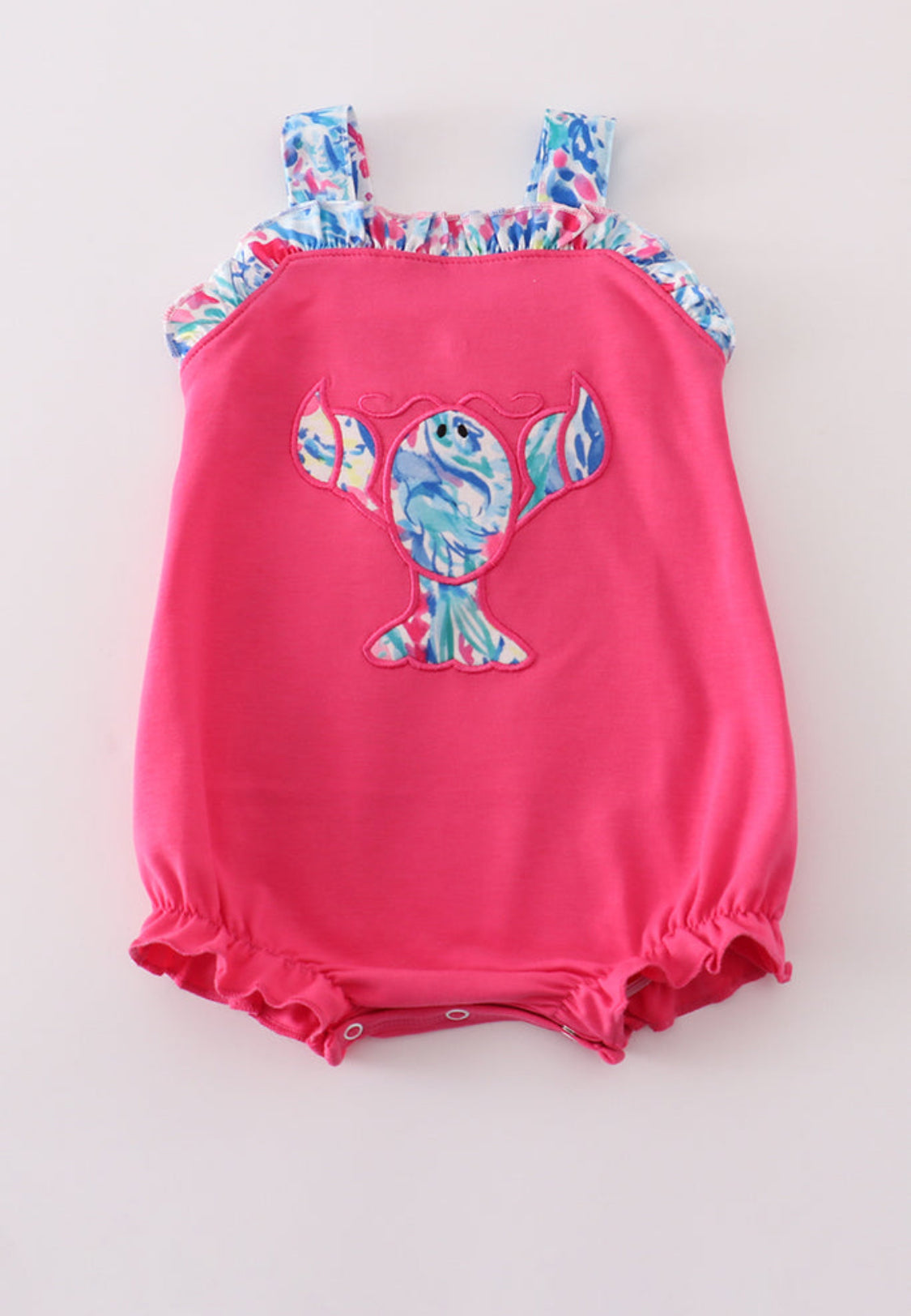 Tropical Lobster Splash Appliqué Girl’s Bubble