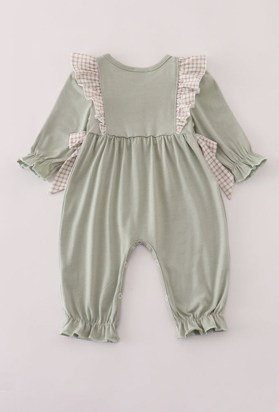 Blue Dog Deer Embroidery Ruffle Girl’s Romper