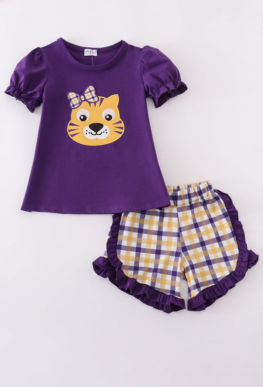Purple/Yellow Tallassee  Tigers Girl’s Short Set
