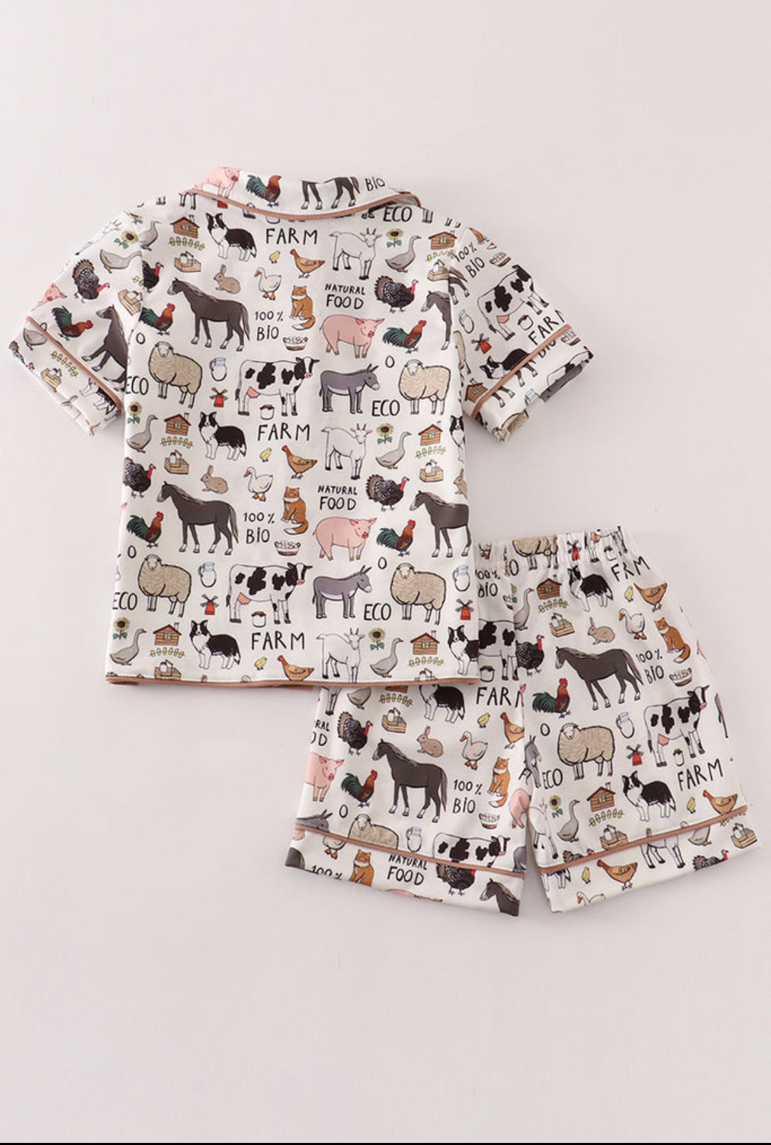 Beige Farm Boy Pajamas Set